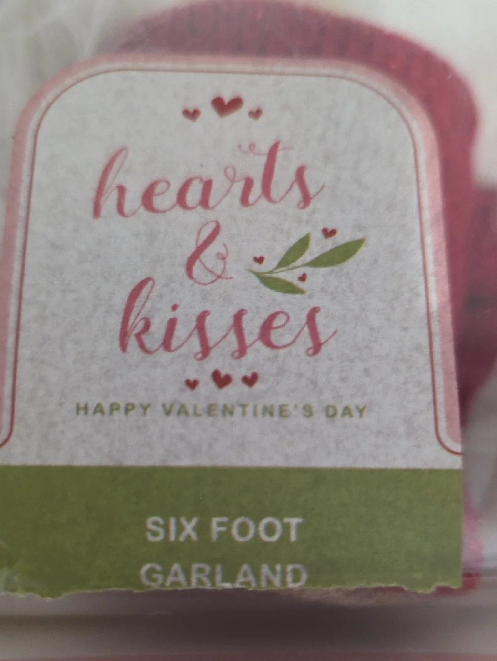 Valentine Gnome Garland in Red and White - Hearts & Kisses